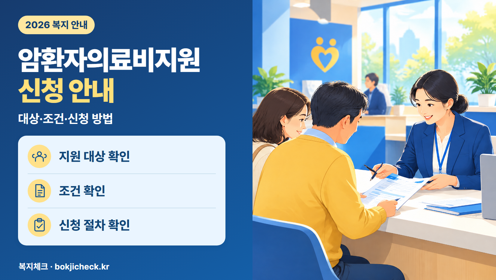 암환자의료비지원 신청 안내 — 대상·자격·지원 내용